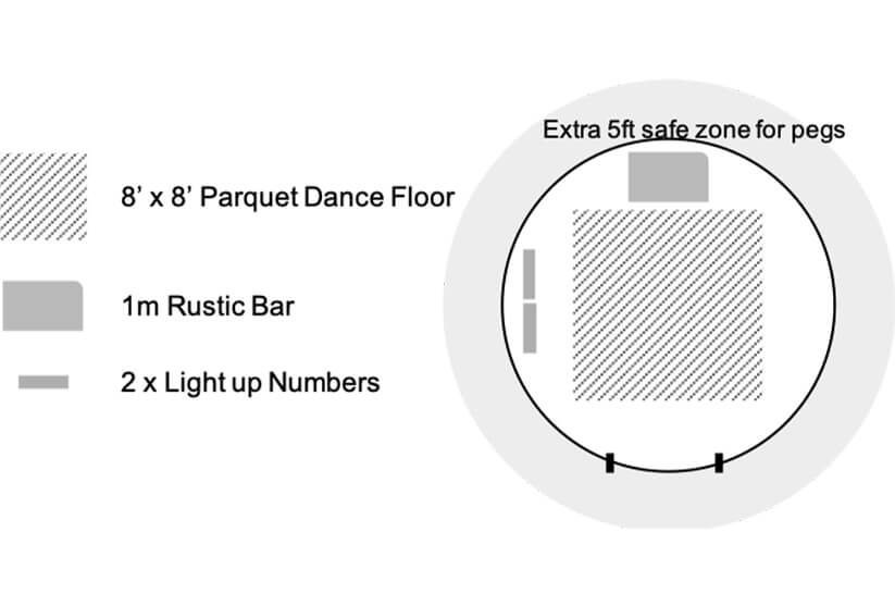 14ft Yurt Floor Plan for 25 Guests