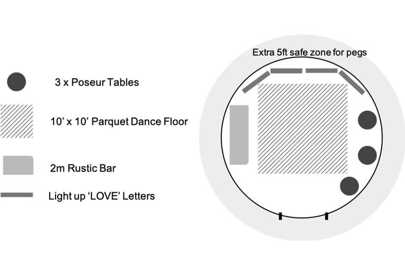 18ft Yurt Floor Plan for 37 Guests