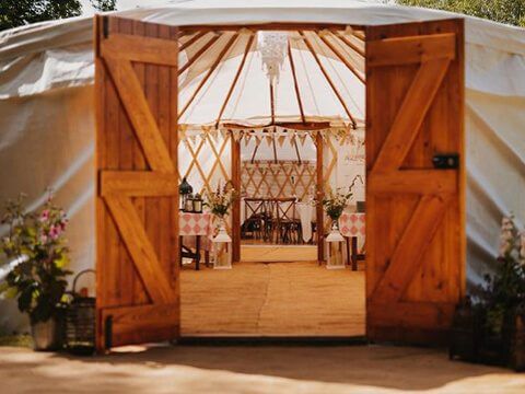 Entrance of a yurt