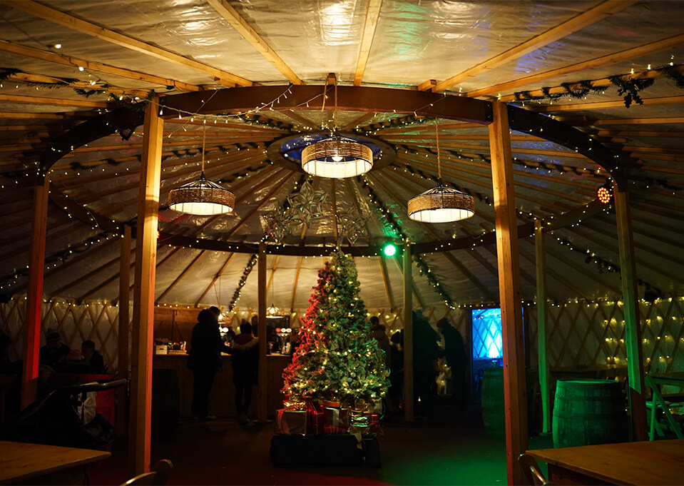 Christmas decorations in a Yurt